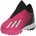 adidas X SPEEDPORTAL.3 Laceless Turf Soccer Shoe, Team Shock Pink/Zero Metallic/Black, 6 US Unisex Big Kid