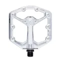 Crankbrothers Stamp 7 Small Mountain Bike Pedals - Silver Edition - MTB Enduro Trail BMX Optimized concave Platform - Flat Pair of Bicycle Mountain Bike Pedals (Adjustable pins Included)