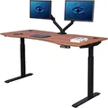 ApexDesk Elite Pro Series 60" Electric Height Adjustable Stand up Desk, Sit Stand Home Office Desk, Computer Desk - Curved Apple