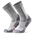 DANISH ENDURANCE Merino Wool Hiking Socks, Cushioned, for Men, Women & Kids, Grey, US Women 8-10 // US Men 6.5-8.5