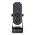 JLab Go Talk USB Microphone, Black, USB-C Output, Cardioid or Omnidirectional, 96k Sample Rate, 20Hz, 20kHz Frequency Response, Volume Control and Quick Mute, 3.5mm AUX, Plug and Play