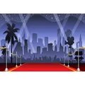 AOFOTO 8x6ft Hollywood Red Carpet Backdrop Movie Night Stage Photography Background Celebrity Event Party Premiere Banner Photo Studio Props Kid Adult Artistic Portrait Activity Decoration Wallpaper