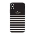 Kate Spade New York Black/Cream Feeder Stripe Case for iPhone X/XS - Soft Touch Protective Hardshell