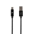 Monoprice USB 2.0 Type-C to Type-A Charge and Sync Nylon-Braid Cable - 6 Feet - Black, Fast Charging, Aluminum Connectors, Stay Synced - Palette Series