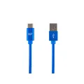 Monoprice USB 2.0 Type-C to Type-A Charge and Sync Nylon-Braid Cable - 3 Feet - Blue, Fast Charging, Aluminum Connectors, Stay Synced - Palette Series