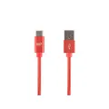 Monoprice USB 2.0 Type-C to Type-A Charge and Sync Nylon-Braid Cable - 1.5 Feet - Red, Fast Charging, Aluminum Connectors, Stay Synced - Palette Series