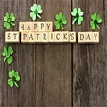 AOFOTO 7x5ft Happy St Patrick's Day Background Lucky Clover On Rustic Wooden Board Photography Backdrop Spring Shamrock Leprechaun Green Leaf Photo Studio Props Baby Kid Artistic Portrait Wallpaper