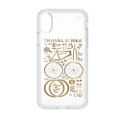 Speck Products Presidio Clear + Print Case for iPhone XS/iPhone X, CityBike Metallic Gold Yellow/Clear (103136-6678)