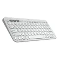 Logitech K380 Pebble Wireless Multi-Device Keyboard for Apple iOS, Apple TV android or Chrome, Bluetooth, Compact Space-Saving Design, PC/Mac/Laptop/Smartphone/Tablet - Off White