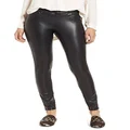 HUE Women's Leatherette Leggings - black - X-Small