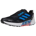 adidas Men's Terrex Agravic Flow 2.0 Gore-TEX Trail Running Shoe, Black/Blue Rush/Turbo, 11 US