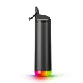 HidrateSpark STEEL Smart Water Bottle - Tracks Water Intake & Glows to Remind You to Stay Hydrated, Straw, 21oz, Black