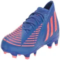 adidas Unisex Edge.2 Firm Ground Soccer Shoe, Hi-res Blue/Turbo/Hi-res Blue, 10 US