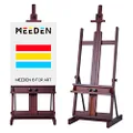MEEDEN Walnut Large H- Frame Studio Easel, Solid Beech Wood Easel for Heavy Duty, Adjustable Floor Easel, for Acrylic, Watercolor, Oil Painting, Doing Pastel, Portrait Work, Hold Canvas up to 78"