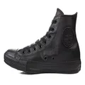 Converse Chuck Taylor All Star Leather High Top Sneaker, Black Mono, 4.5 M US