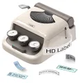 Makeid Q1 Label Maker Machine with Tape HD(300dpi), ONE-Click Time Printing Bluetooth Label Makers for Home Office, Compatible with iOS & Android - Clear Prints, Multiple Templates Font, Retro Design