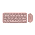 Logitech Pebble 2 Combo, Wireless Keyboard and Mouse, Quiet and Portable, Customizable, Logi Bolt, Bluetooth, Easy-Switch for Windows, macOS, iPadOS, Chrome - Tonal Rose
