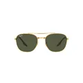 Ray-Ban Rb3688 Square Sunglasses, Gold/Green, 55 mm