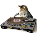 UK Cat Scratcher DJ Deck Interactive Cat Toys Cat Scratching Post Alternative Cat Accessories For Cat & Kitten Owners Spinning Cardboard Cat Scratcher Indoor Cat Gifts & Cat Supplies