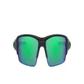 Oakley Men's OO9271 Flak 2.0 Asian Fit Rectangular Sunglasses, Matte Black/Prizm Jade Polarized, 61 mm