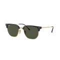 Ray-Ban Rb4416 New Clubmaster Square Sunglasses, Black on Gold/Green, 53 mm