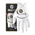 FootJoy Women's StaSof Golf Glove, White, Medium, Worn on Left Hand