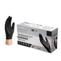 AMMEX Black Nitrile Exam Gloves, Box of 100, 3 Mil, Size Medium, Latex Free, Powder Free, Textured, Disposable, Non-Sterile, Food Safe, ABNPF44100BX