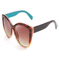 FEISEDY Polarized Vintage Sunglasses American Womens Square Jackie O Cat Eye Sunglasses B2451, Leopard Cream, 56