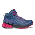 SCARPA Women's Rush Mid GTX Waterproof Gore-Tex Shoes for Hiking and Trail Running, Blue/Fuxia, 8 Women/7 Men