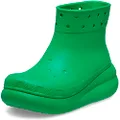Crocs Unisex Classic Crush Rain Boots, Grass Green, 3 US Men