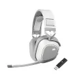 CORSAIR HS80 MAX WIRELESS CA-9011296-AP Gaming Headset, Compatible with PC/PS4/PS5, Bluetooth, Memory Foam Earpads, Dolby ATOMOS Audio, Aluminum Frame, White