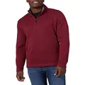 Wrangler Authentics Men’s Sweater Fleece Quarter-Zip, zinfandel heather, 3X-Large