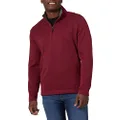 Wrangler Authentics Men’s Sweater Fleece Quarter-Zip, zinfandel heather, 3X-Large