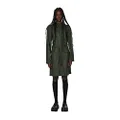 RAINS Curve W Jacket - Waterproof Jacket for Women Coat with Belt, Green, Medium