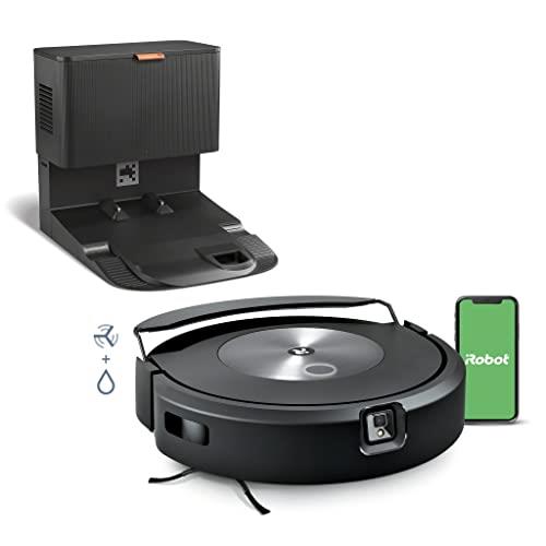 iRobot Roomba Combo j7+ Self-Emptying Robot Vacuum & Mop - Automatically Vacuums and Mops, Fully Retractable Mop pad, Identifies & Avoids Obstacles, Smart Mapping, Alexa, Ideal for Pets