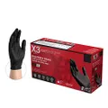 X3 Industrial Black Nitrile Gloves, Box of 100, 3 Mil, Size Medium, Latex Free, Powder Free, Textured, Disposable, Food Safe, BX344100-BX