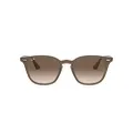 Ray-Ban RB4258F Square Asian Fit Sunglasses, Shiny Opal Beige/Brown Gradient, 52 mm