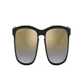 Ray-Ban Men's Rb4264 Chromance Square Sunglasses, Black/Polarized Blue Mirrored Gold Gradient, 58 mm