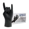 Wostar Nitrile Disposable Gloves 2.5 Mil Pack of 100, Latex Free Safety Working Gloves for Food Handle or Industrial Use (X-Large, Black)