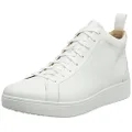 Fitflop Women's Rally EK8 High Top Leather Trainers, Urban White, 9.5 US