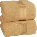 Utopia Towels - Premium Jumbo Bath Sheet 2 Pack - 100% Cotton Highly Absorbent and Quick Dry Extra Large Bath Towel - Super Soft Hotel Quality Towel (35 x 70 Inches, Beige)