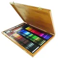 Conté a Paris Bamboo Box with 84 Coloured Carré Chalks, Square Pastels, 70 Coloured Carré Chalks, 14 Carré Chalks, 3 Sketch Pencils and Accessories