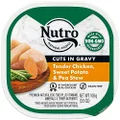 NUTRO Adult High Protein Natural Grain Free Wet Dog Food Cuts in Gravy Tender Chicken, Sweet Potato & Pea Stew, (24) 3.5 oz. Trays