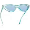 WearMe Pro - Retro Vintage Tinted Lens Cat Eye Sunglasses, Clear Blue Frame / Tinted Blue Lens, One Size
