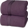 Utopia Towels - Luxurious Jumbo Bath Sheet (35 x 70 Inches, Plum) - 600 GSM 100% Ring Spun Cotton Highly Absorbent and Quick Dry Extra Large Bath Towel - Super Soft Hotel Quality Towel (2-Pack)