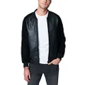 [BLANKNYC] Mens Mens Faux Suede and Leather Bomber Jacket, Comfortable & Casual Coat, Can't Stop, Small