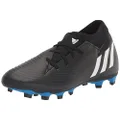 adidas Unisex Edge.4 Predator Flexible Ground Soccer Shoe, Black/White/Team Dark Grey (Sock), 4 US Men
