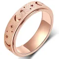 MHWTTY Anxiety Ring for Women Fidget Ring: Anxiety Relief Items Spinner Rings for Anxiety Fidget Rings for Anxiety for Women Anxiety Toys Anti Anxiety Relief Toys Gift for Women Men (Rose Gold_A, 6)