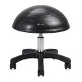Gaiam Balance Ball Chair Stool, Half-Dome Stability Ball Adjustable Swivel Rolling Chair Drafting Stool for Desks in Office, Classroom, Doctors, Physicians, Massage Therapists, Salons - Black 23
