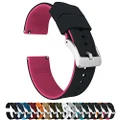 BARTON WATCH BANDS Elite Silicone Watch Bands - Quick Release, Black Top/Pink Bottom, 20mm
